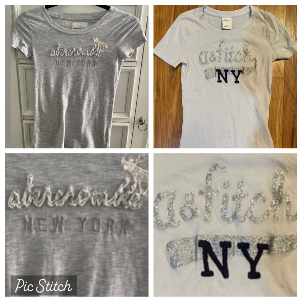 Abercrombie Kids-Two (2) Girls-Vintage-Size Medium Short Sleeve Tee Shirts